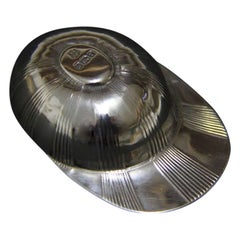 Edwardian English Silver Tea Caddy Spoon in the Form of a Jockey CAP circa 1910