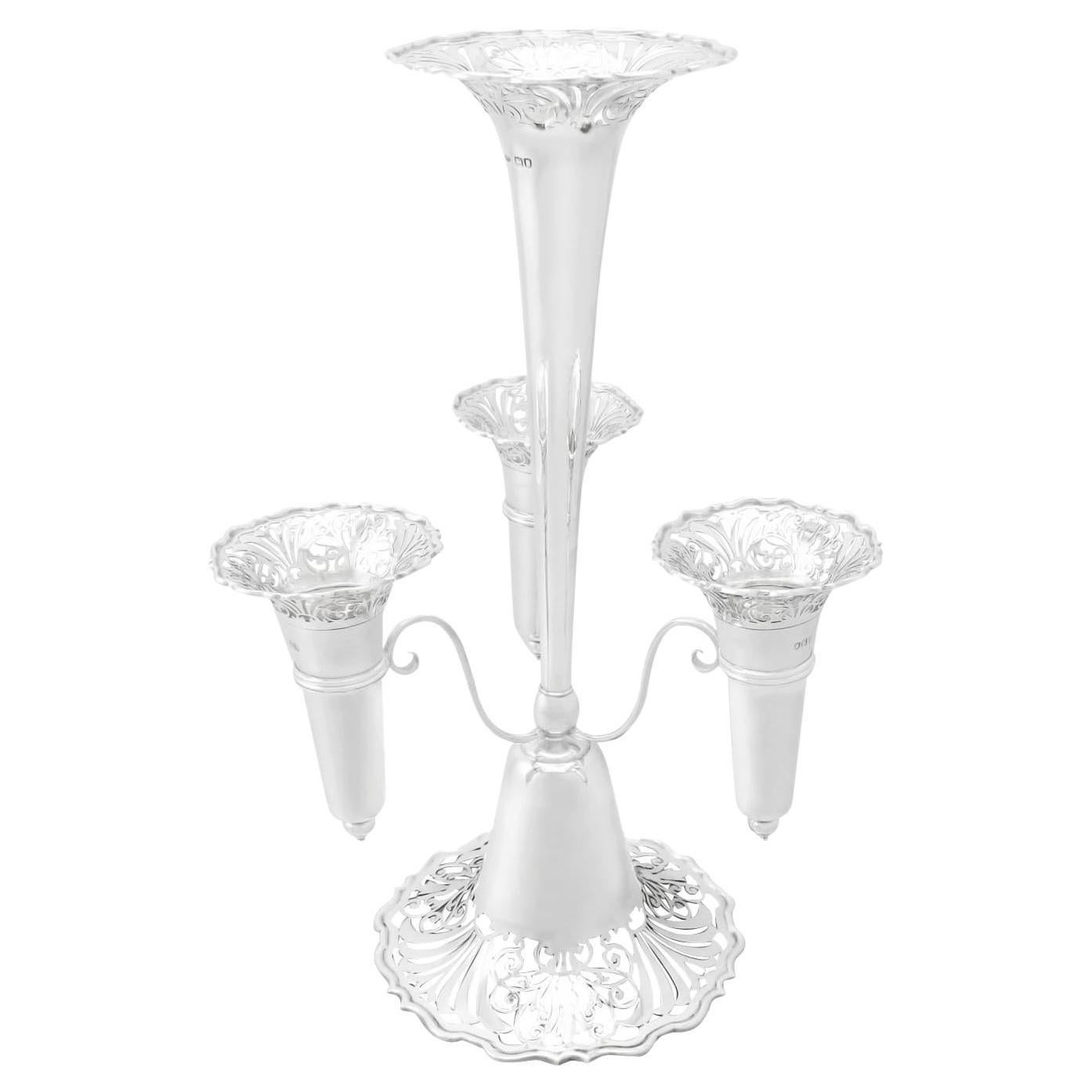 Edwardian English Sterling Silver Epergne or Centerpiece