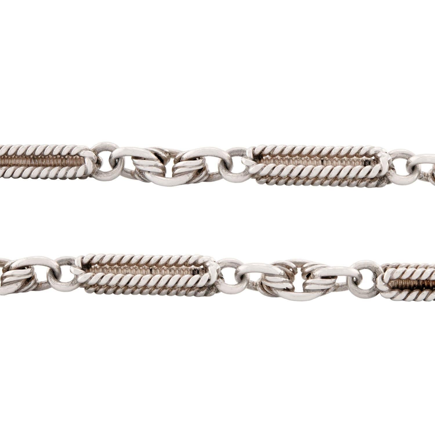 Edoardiano Collana Fob inglese edoardiana in argento sterling in vendita
