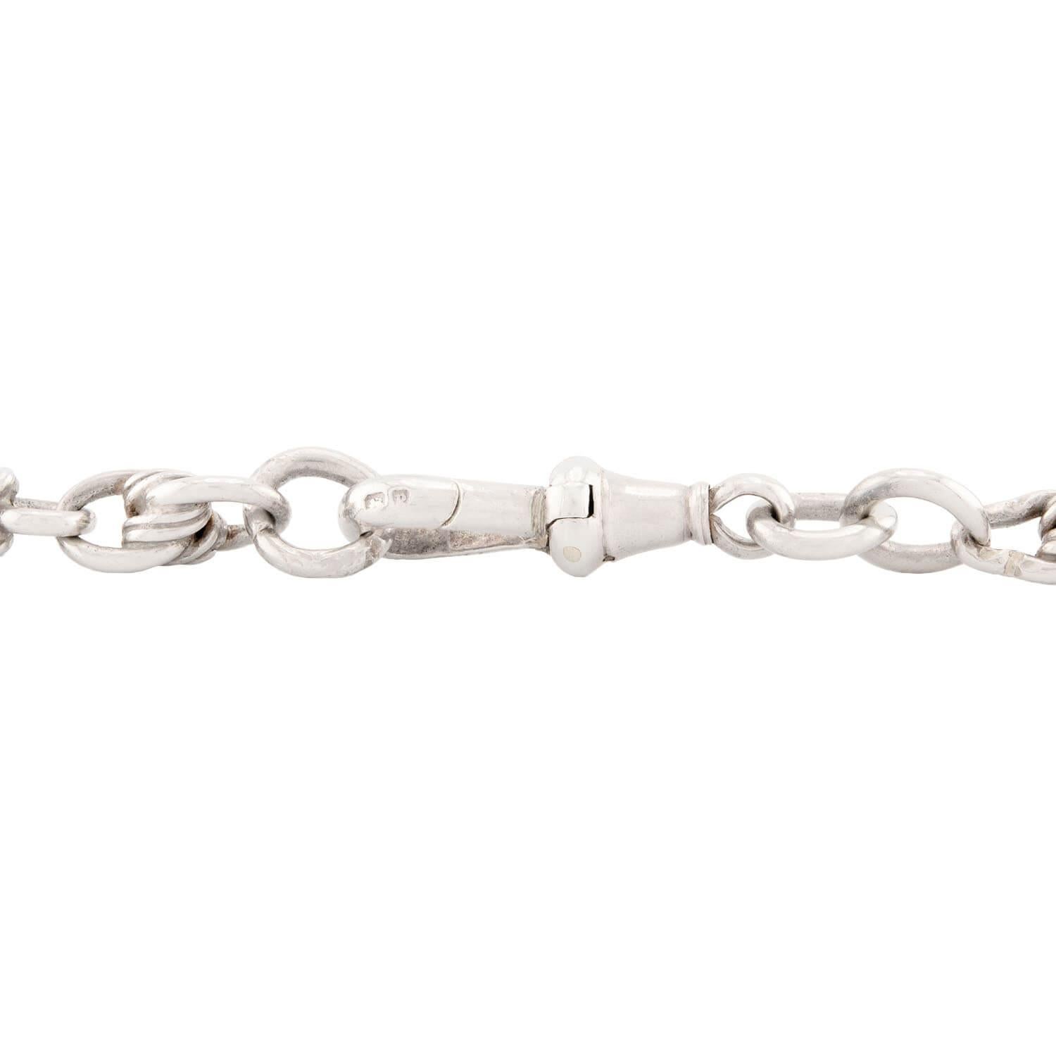 Collana Fob inglese edoardiana in argento sterling In condizioni buone in vendita a Narberth, PA