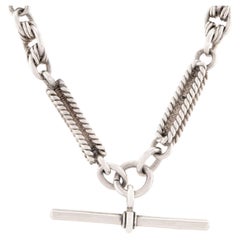 Edwardianische englische Sterlingsilber-Halskette mit Knopfleiste