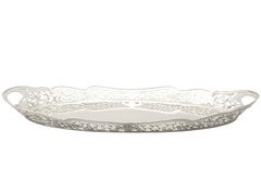 Antique 1910 Edwardian English Sterling Silver Gallery Tray