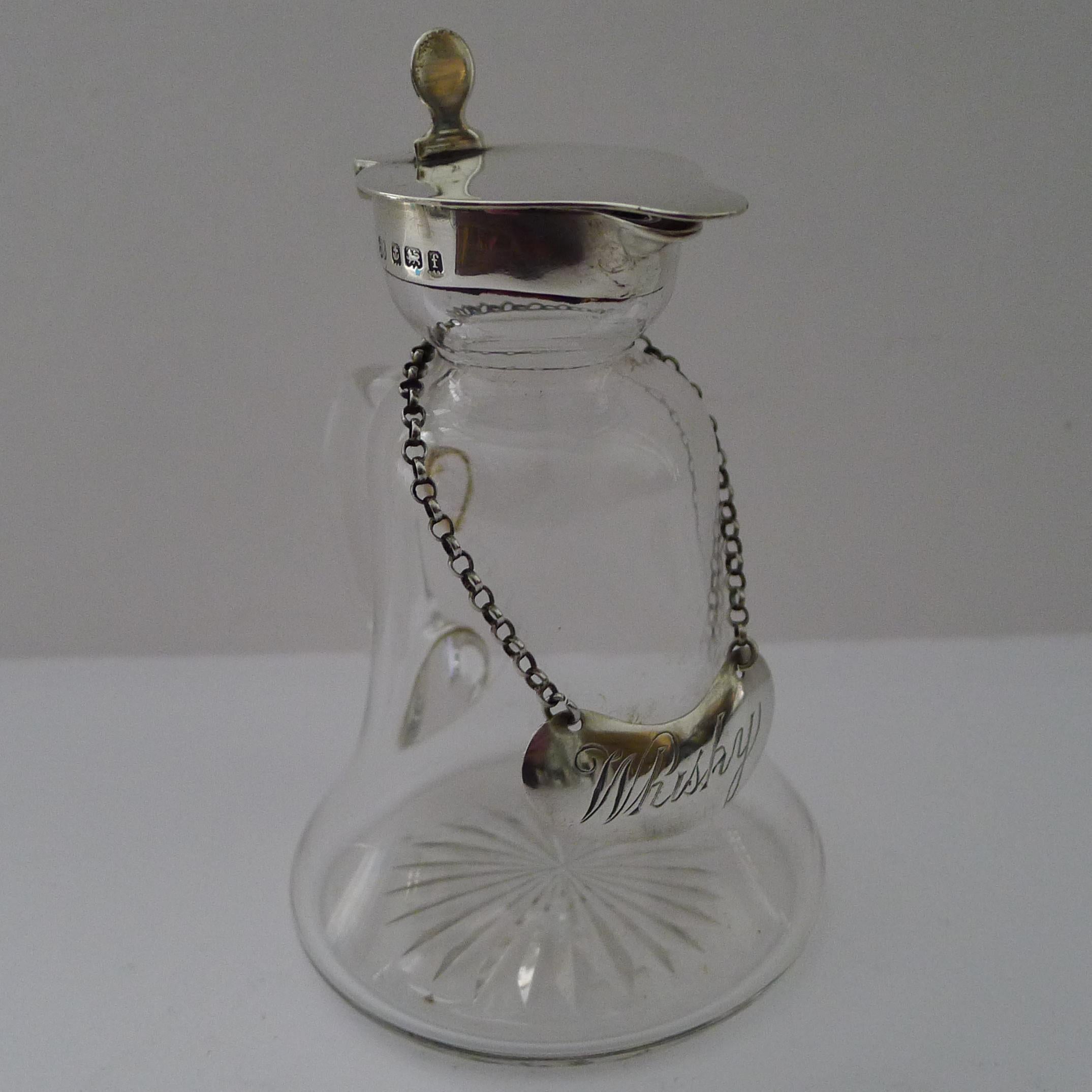 Early 20th Century Edwardian English Sterling Silver Mounted Whisky Tot / Chotopeg, 1905