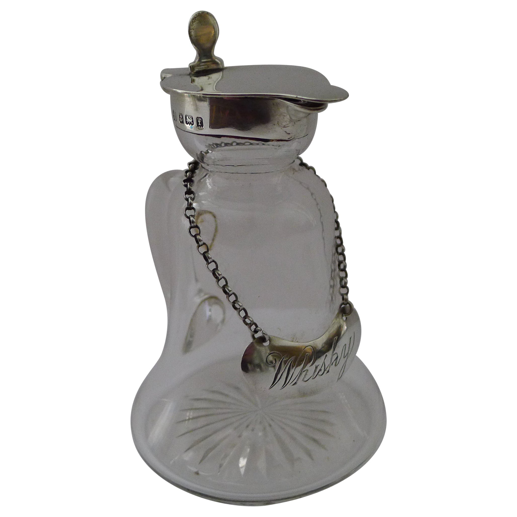 Edwardian English Sterling Silver Mounted Whisky Tot / Chotopeg, 1905