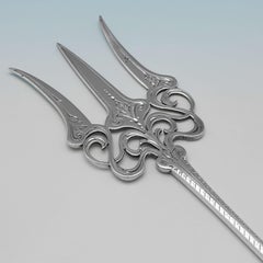 Edwardian English Sterling Silver Toasting Fork or Meat Serving Fork London 1909