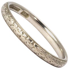 Edwardian Engraved Platinum Band