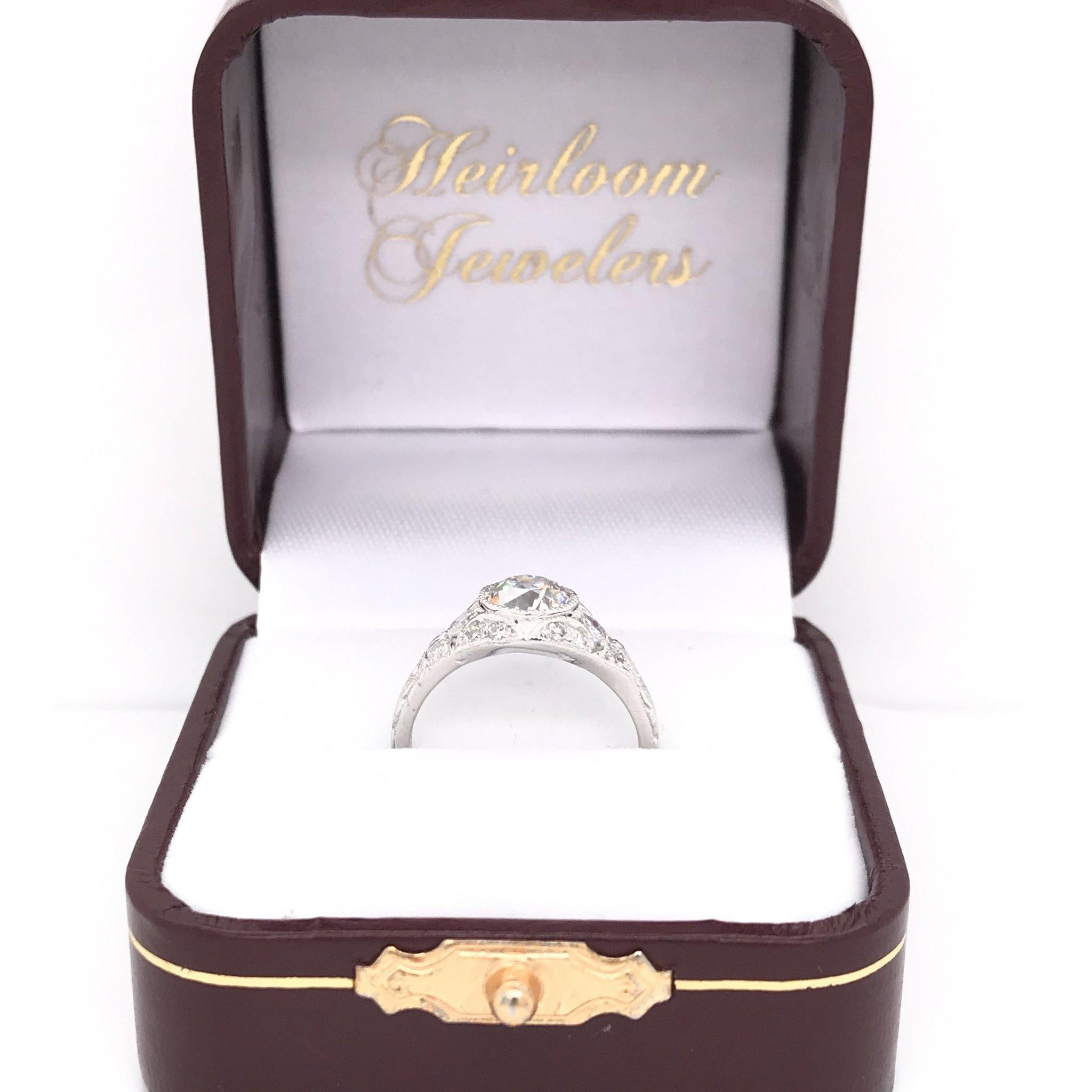 Edwardian Era 1.00 Carat Platinum Diamond Engagement Ring 3