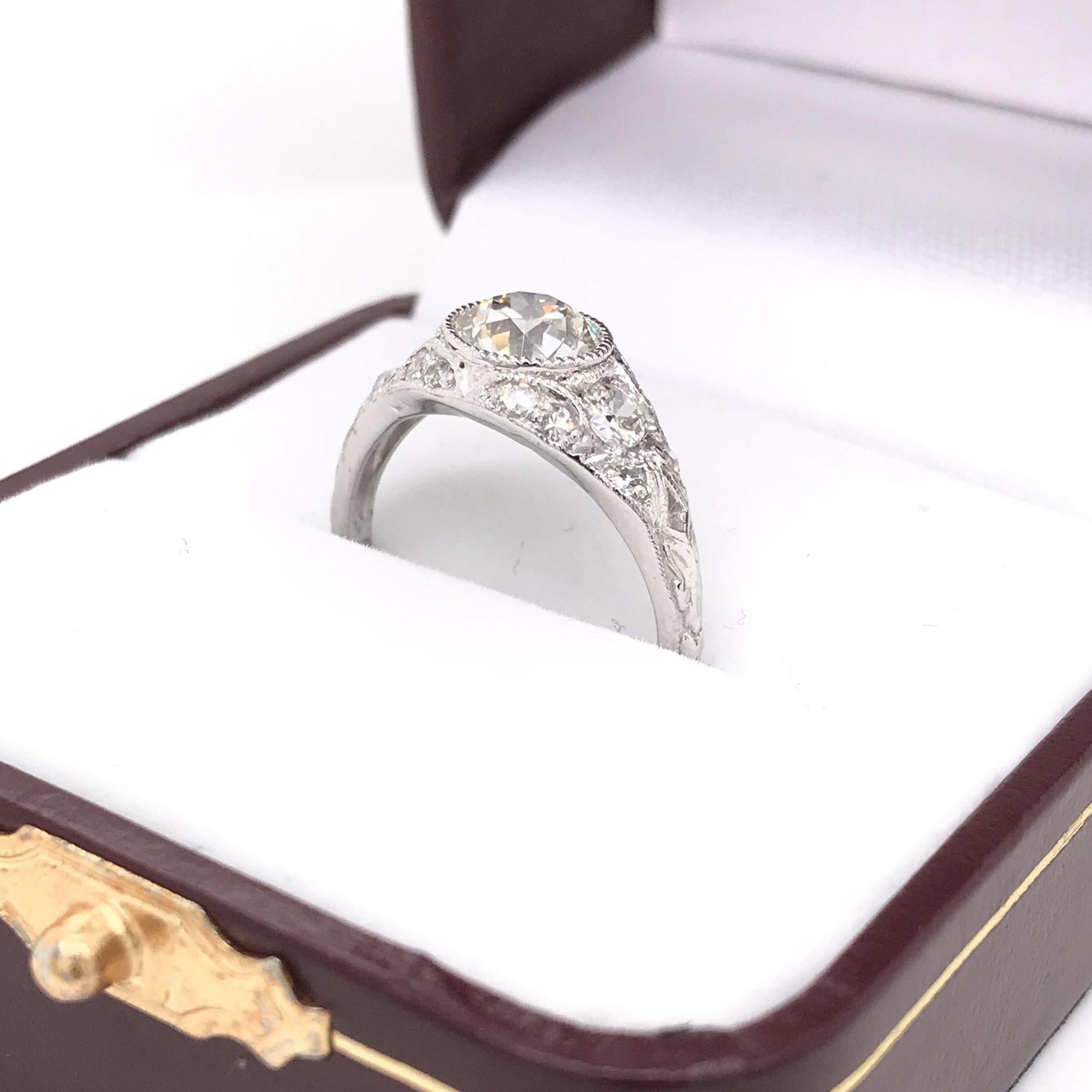 Edwardian Era 1.00 Carat Platinum Diamond Engagement Ring 6