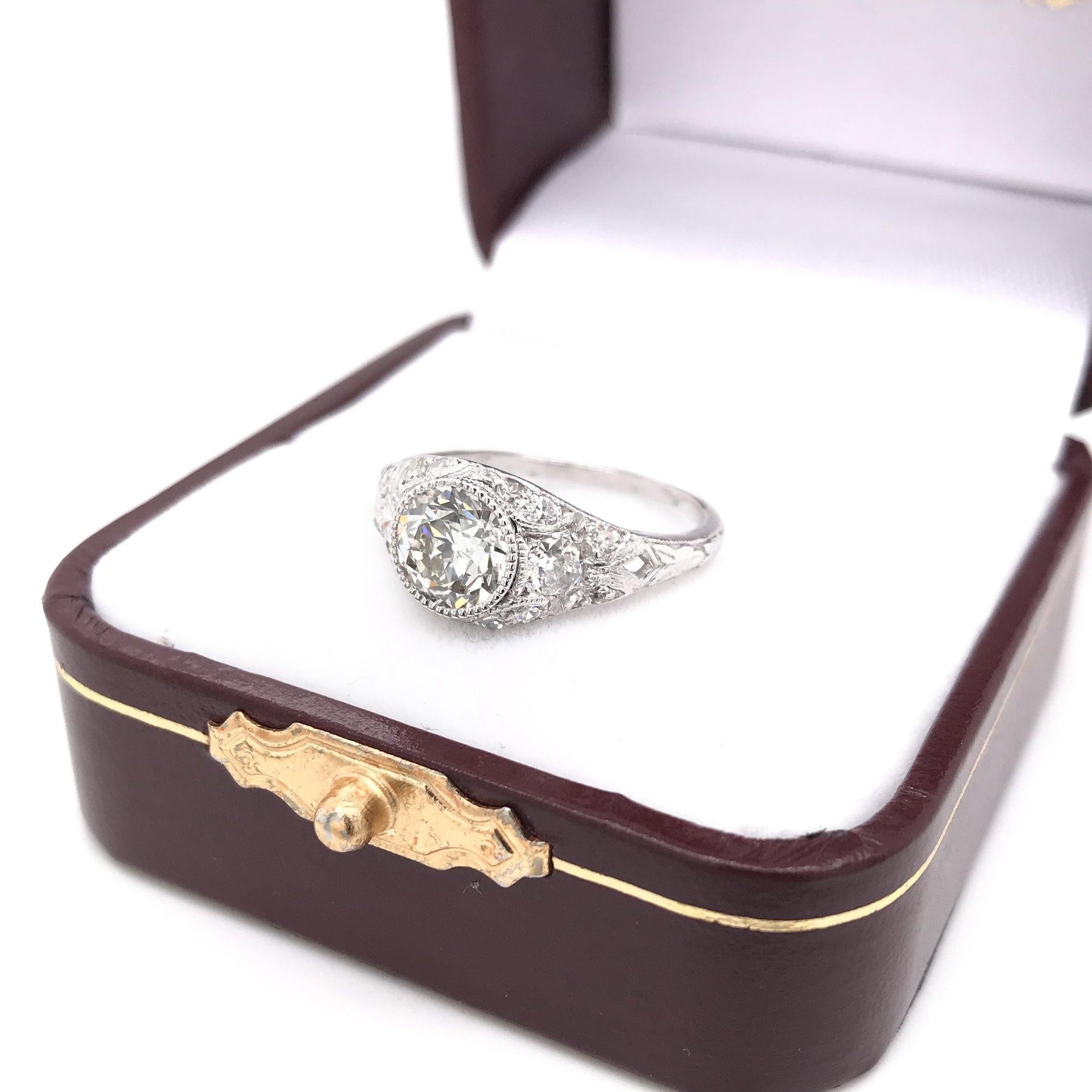 Edwardian Era 1.00 Carat Platinum Diamond Engagement Ring 7