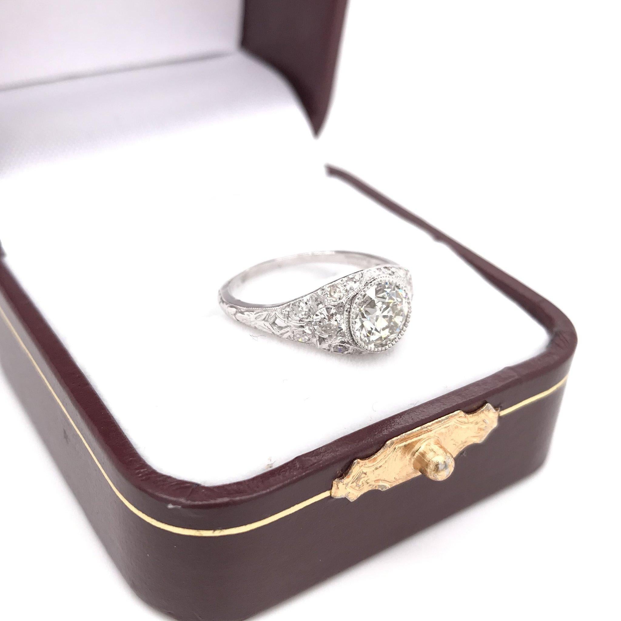 Edwardian Era 1.00 Carat Platinum Diamond Engagement Ring 8