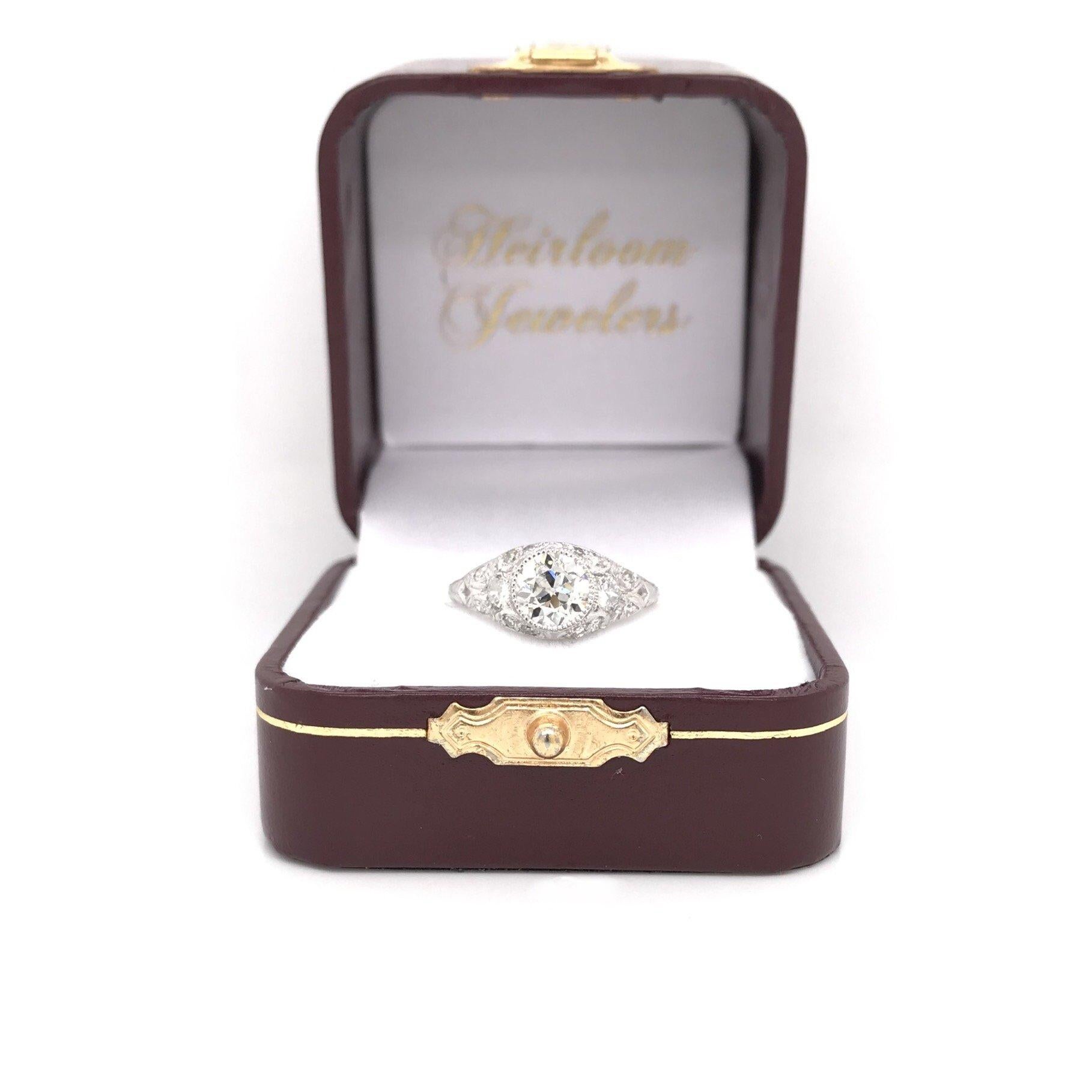 Edwardian Era 1.00 Carat Platinum Diamond Engagement Ring 9