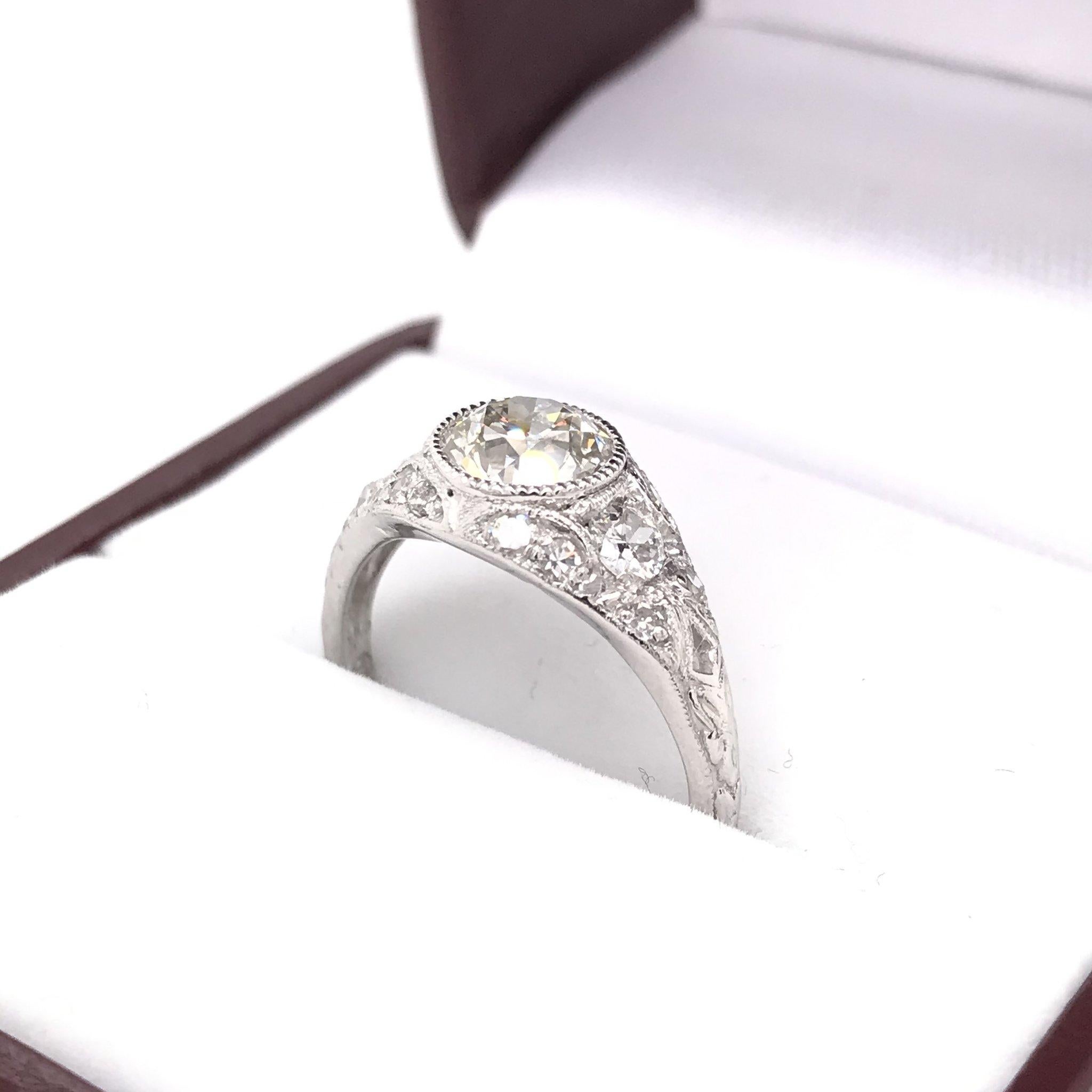 Edwardian Era 1.00 Carat Platinum Diamond Engagement Ring 1