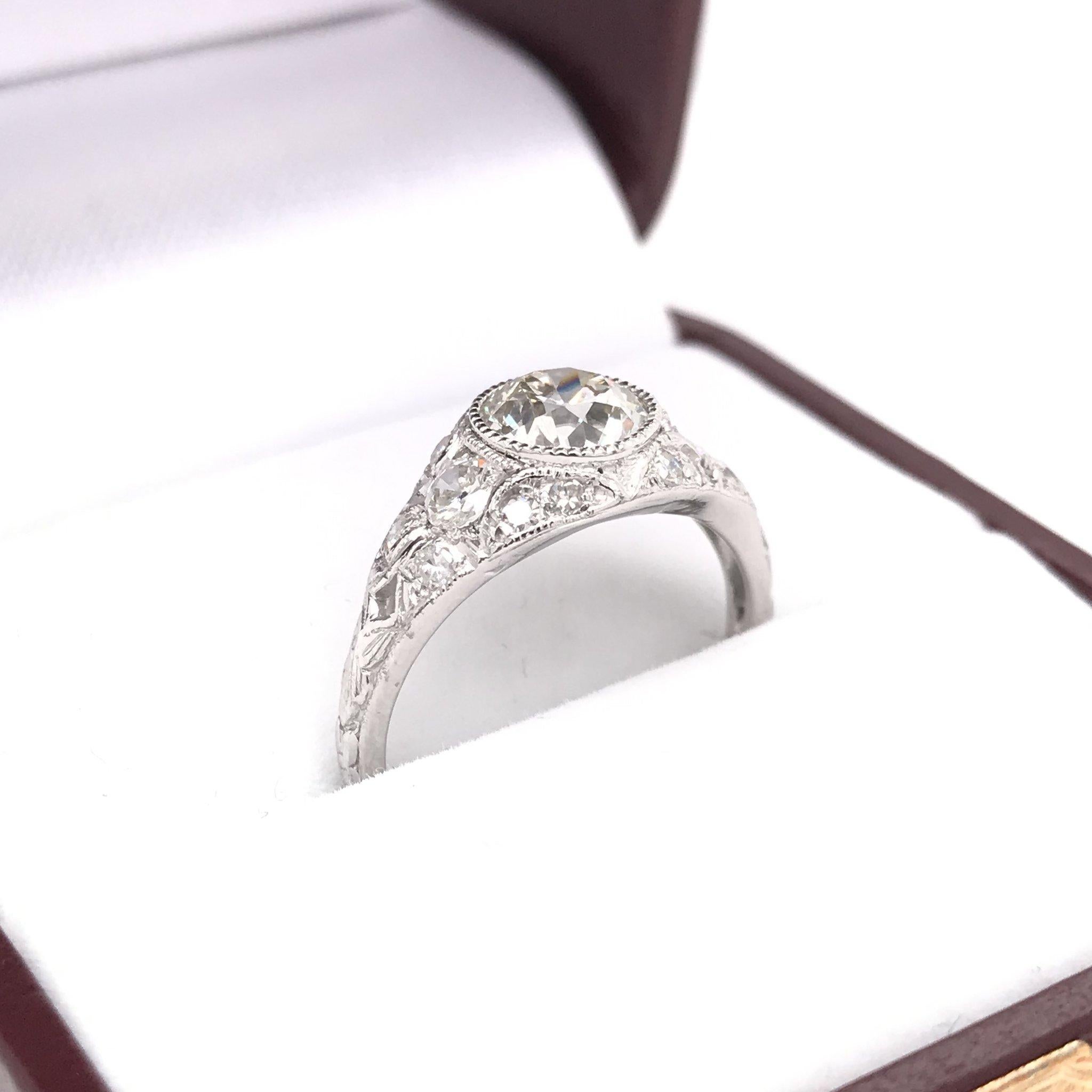 Edwardian Era 1.00 Carat Platinum Diamond Engagement Ring 2