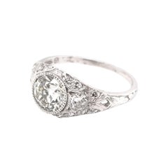 Edwardian Era 1.00 Carat Platinum Diamond Engagement Ring