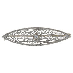 Edwardian Era 14KT/ Platin Diamant Brosche