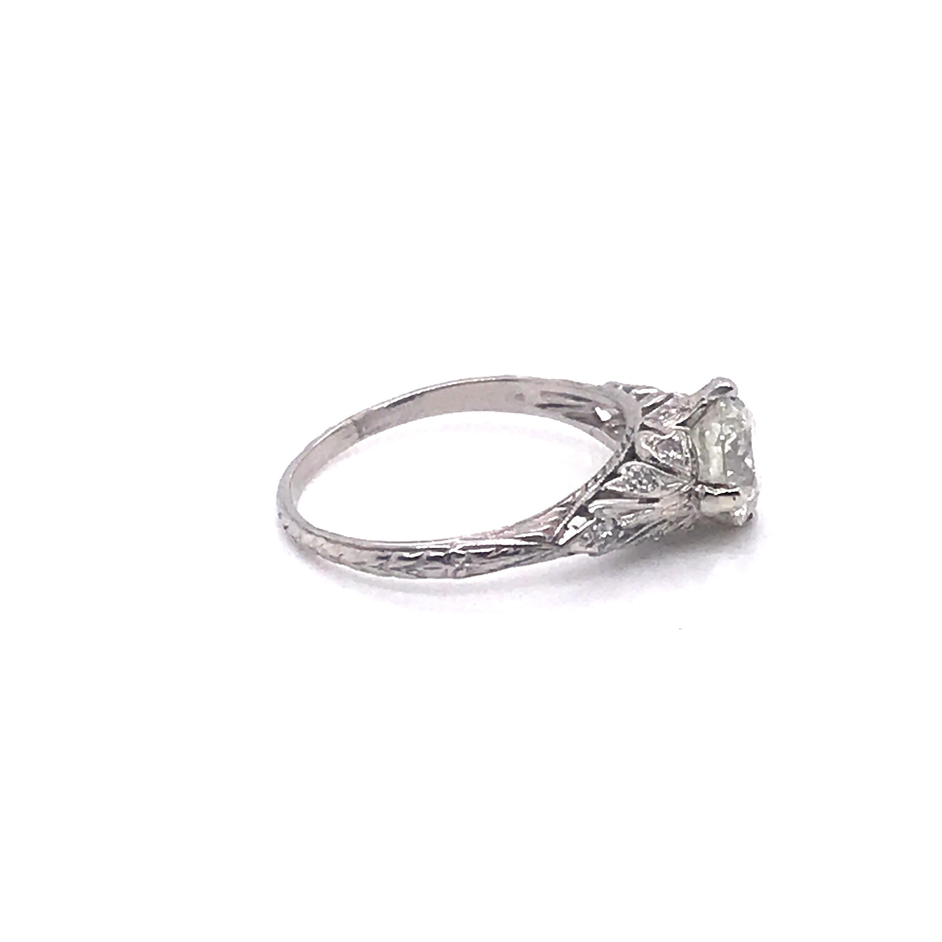 Edwardian Era 1::5 Karat Diamant Solitär Filigran Verlobungsring 5