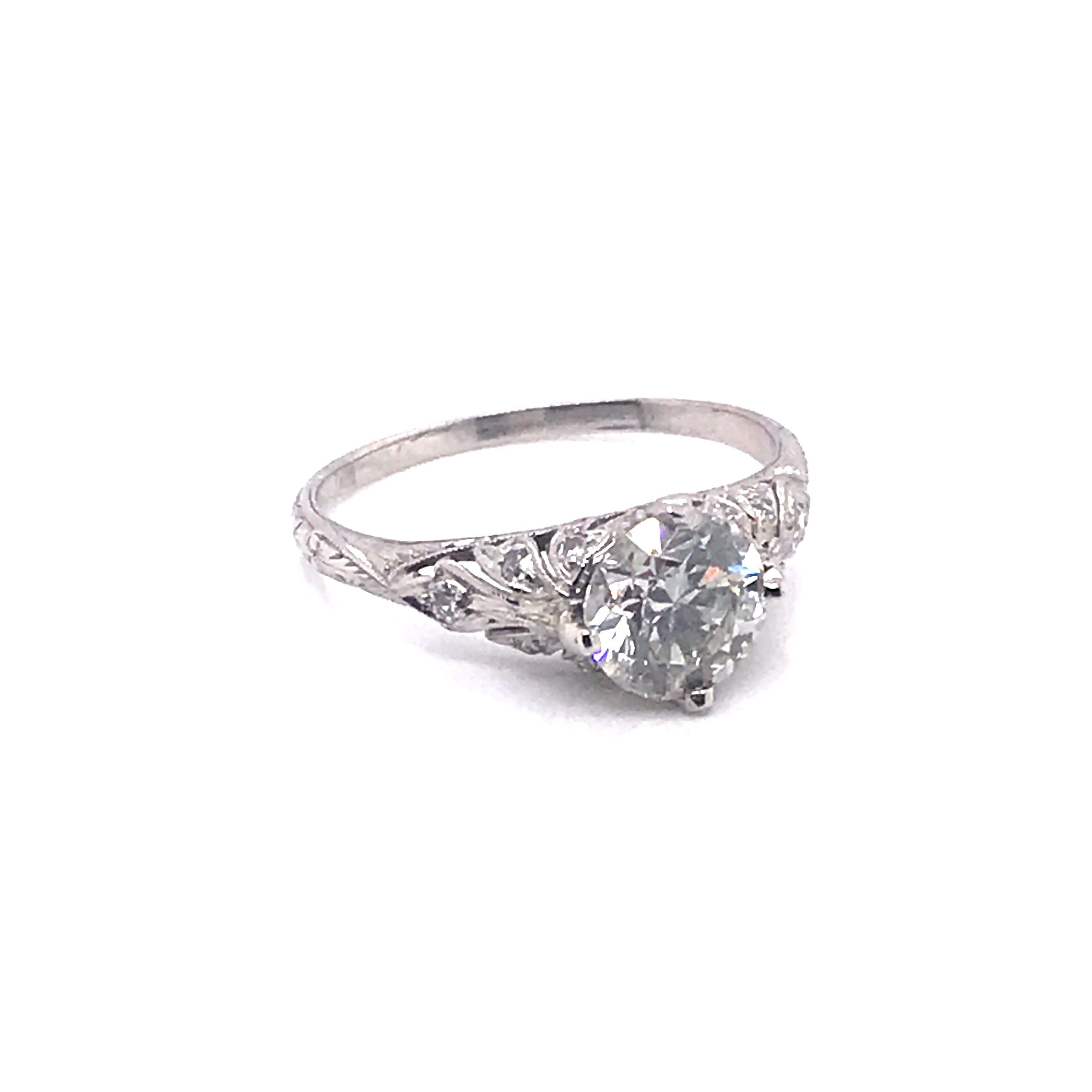 Edwardian Era 1::5 Karat Diamant Solitär Filigran Verlobungsring 7