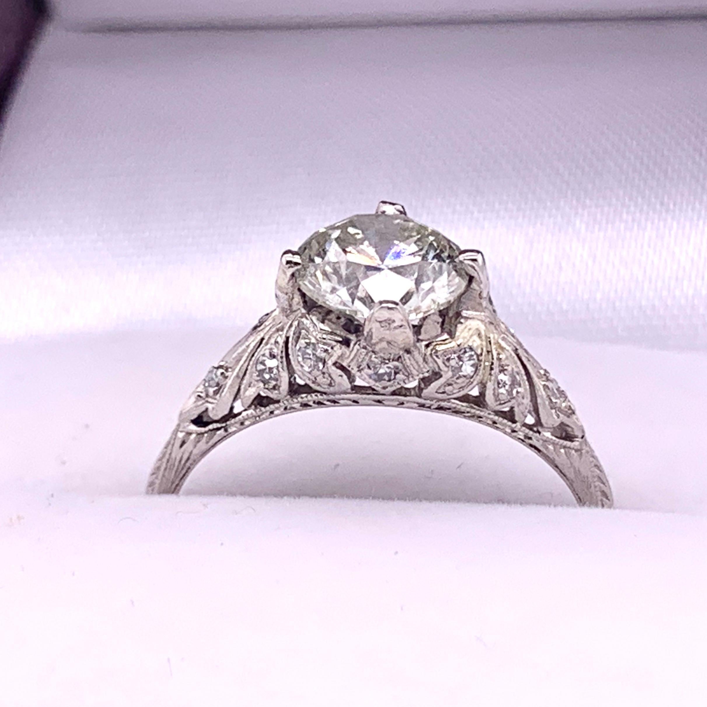Edwardian Era 1::5 Karat Diamant Solitär Filigran Verlobungsring 9
