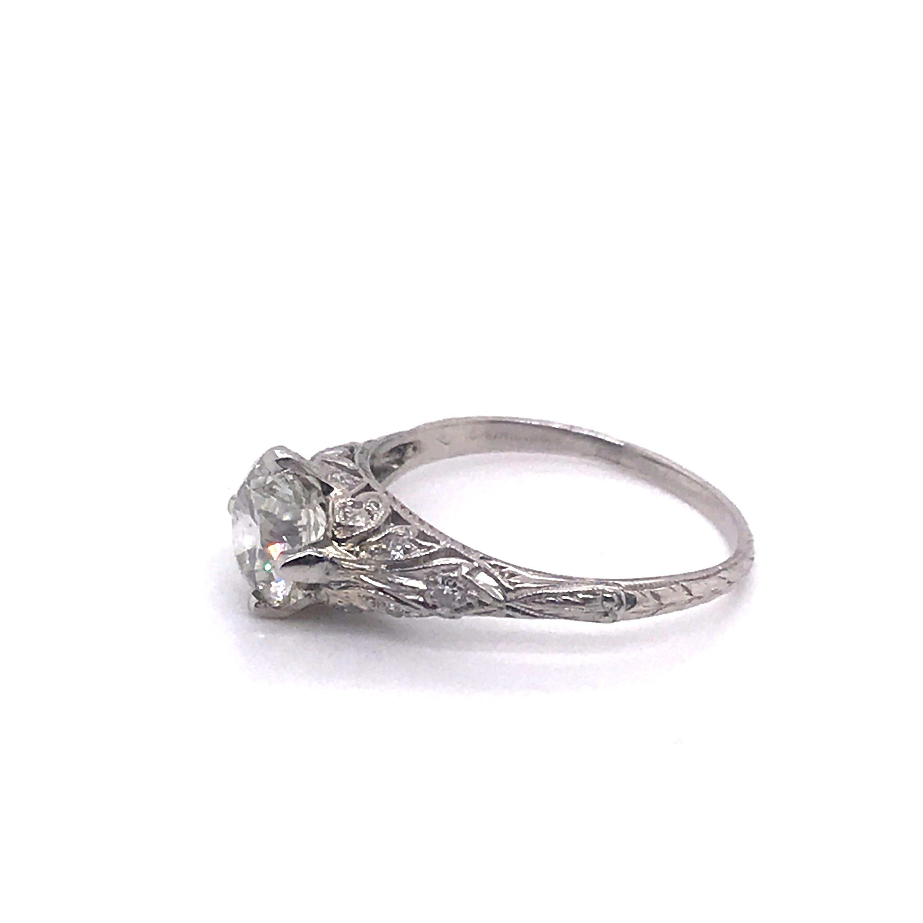 Edwardian Era 1::5 Karat Diamant Solitär Filigran Verlobungsring Damen