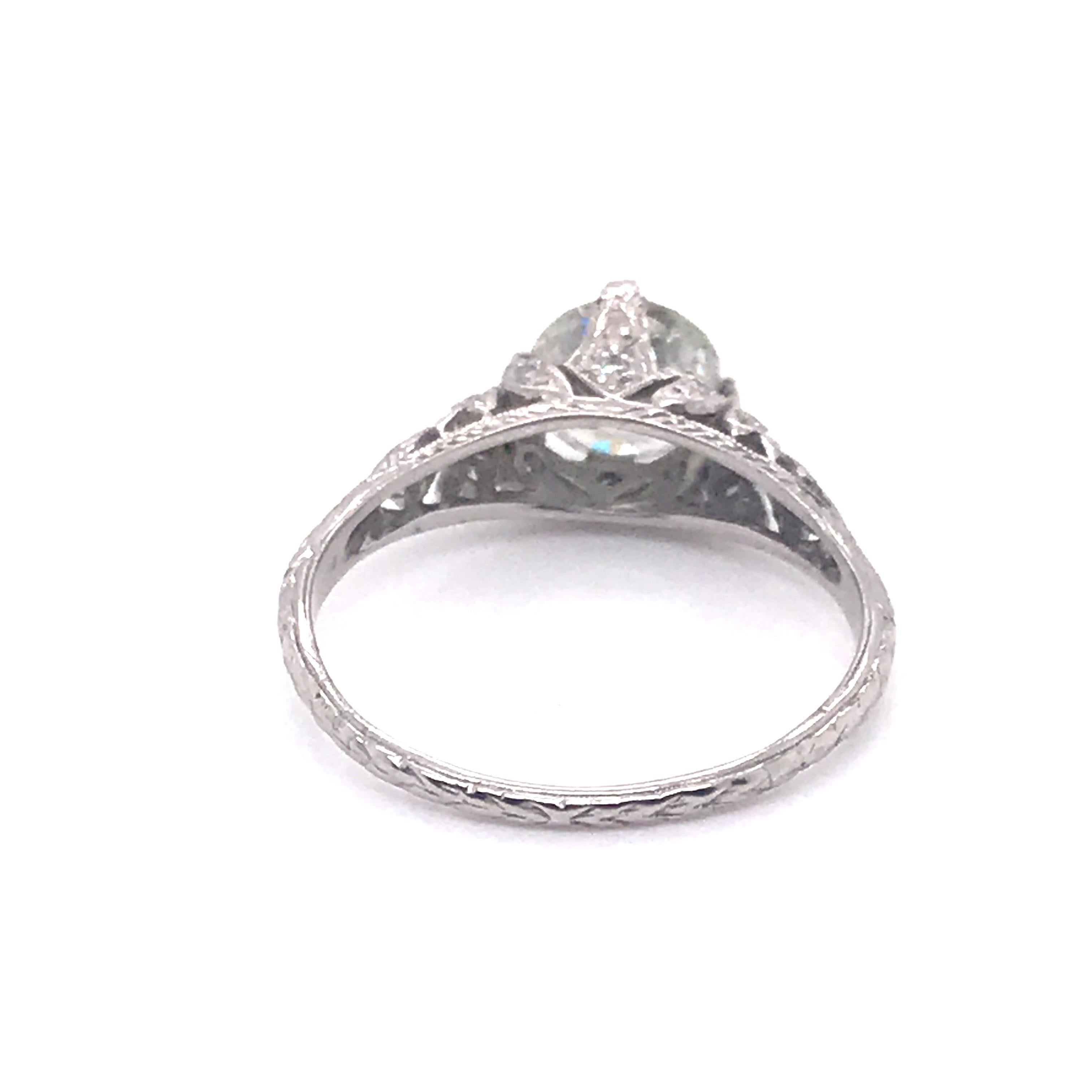 Edwardian Era 1::5 Karat Diamant Solitär Filigran Verlobungsring 3