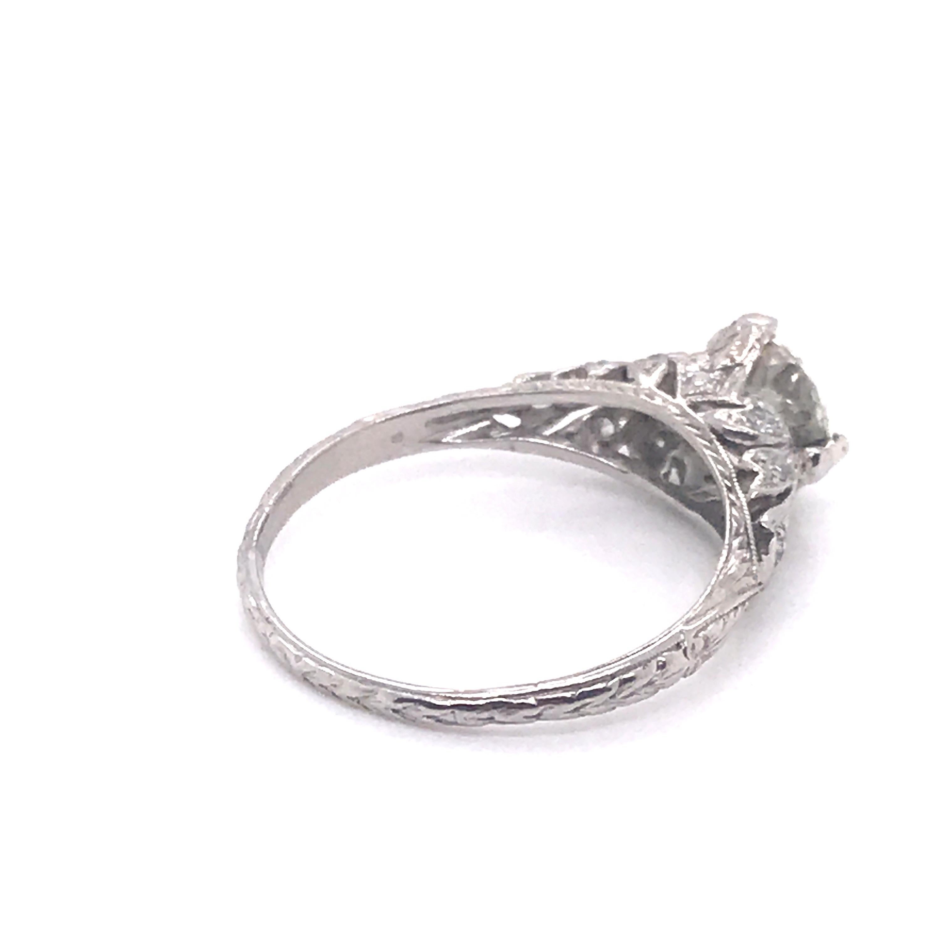 Edwardian Era 1::5 Karat Diamant Solitär Filigran Verlobungsring 4