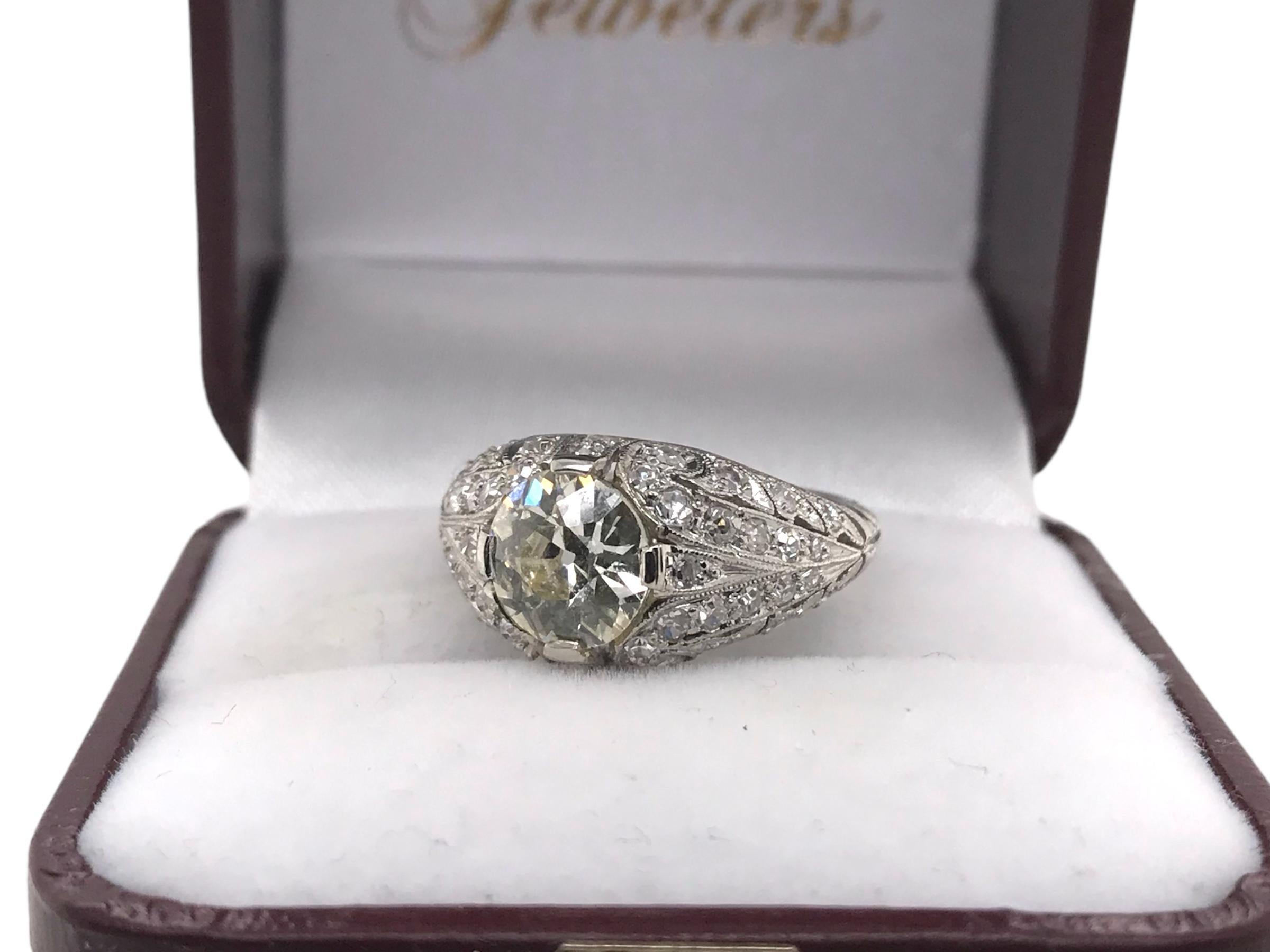 Edwardian Era 1.82 Carat Old European Cut Diamond Platinum Engagement Ring 6
