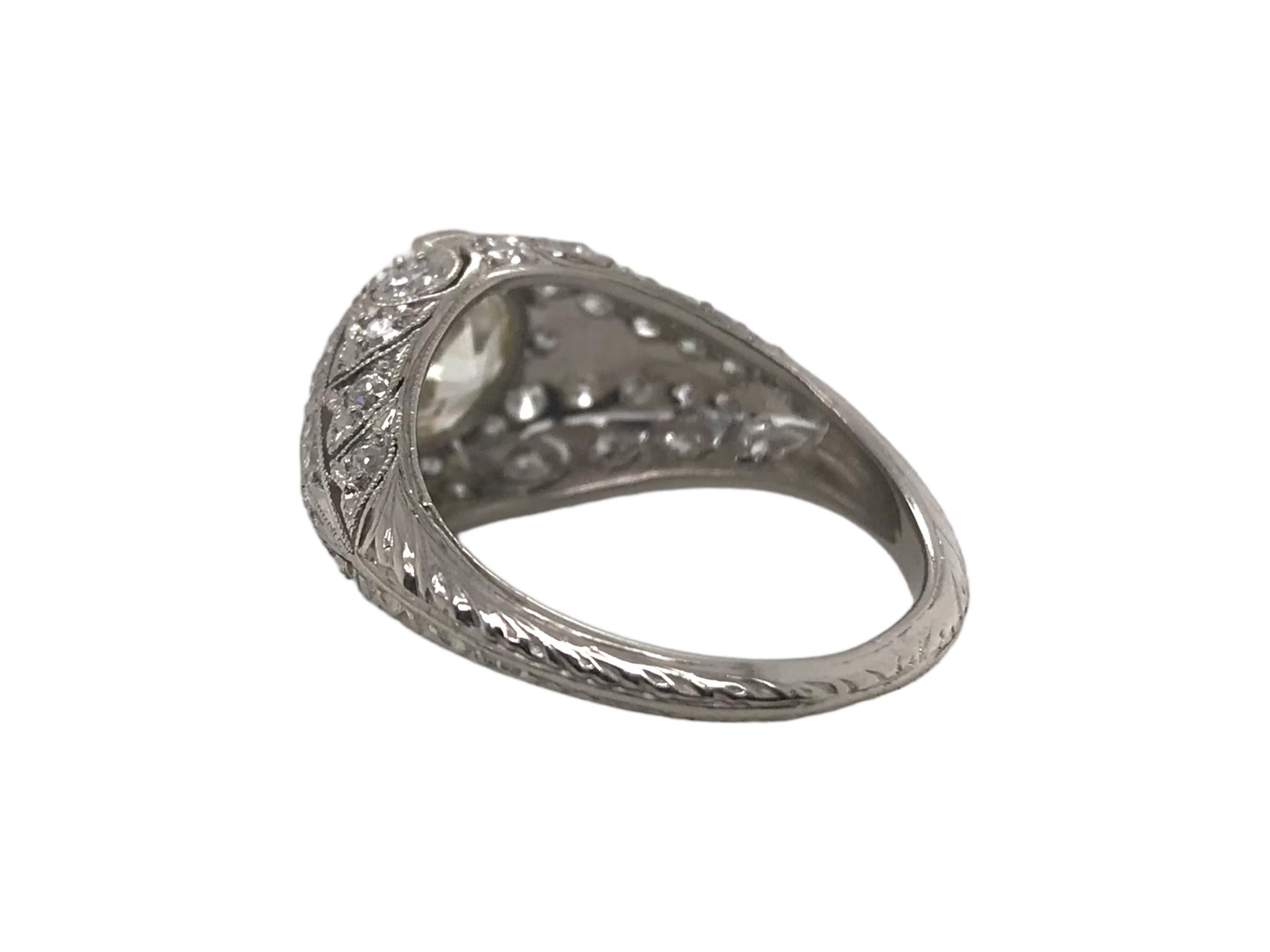 Edwardian Era 1.82 Carat Old European Cut Diamond Platinum Engagement Ring 3