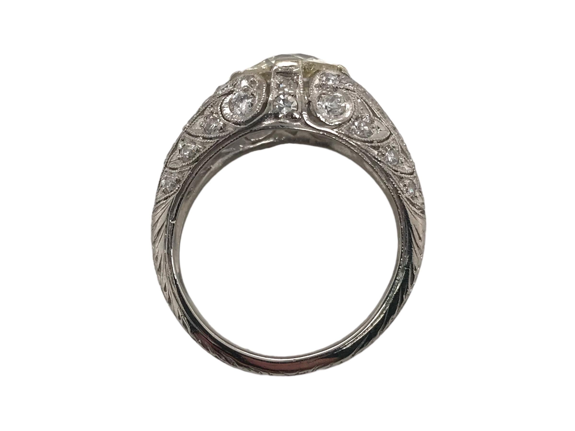 Edwardian Era 1.82 Carat Old European Cut Diamond Platinum Engagement Ring 5