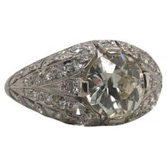 Edwardian Era 1.82 Carat Old European Cut Diamond Platinum Engagement Ring