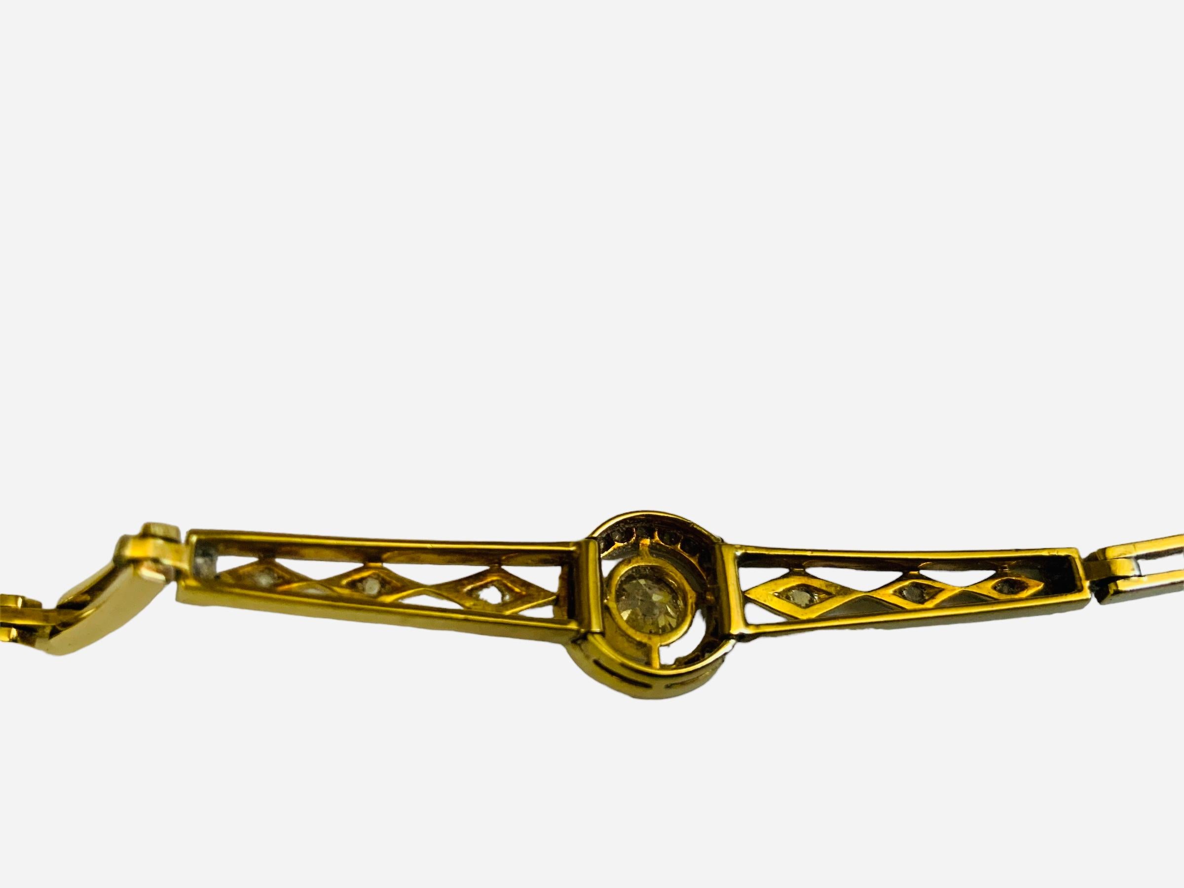 Edwardian Era 18K Gold Diamond Link Armband  im Angebot 8