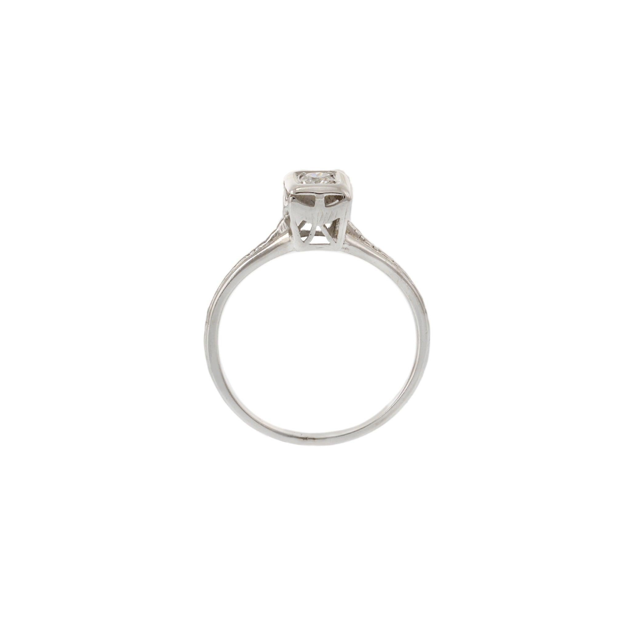 Bague d'époque édouardienne en or 18KT et platine avec diamant de taille européenne ancienne Pour femmes en vente