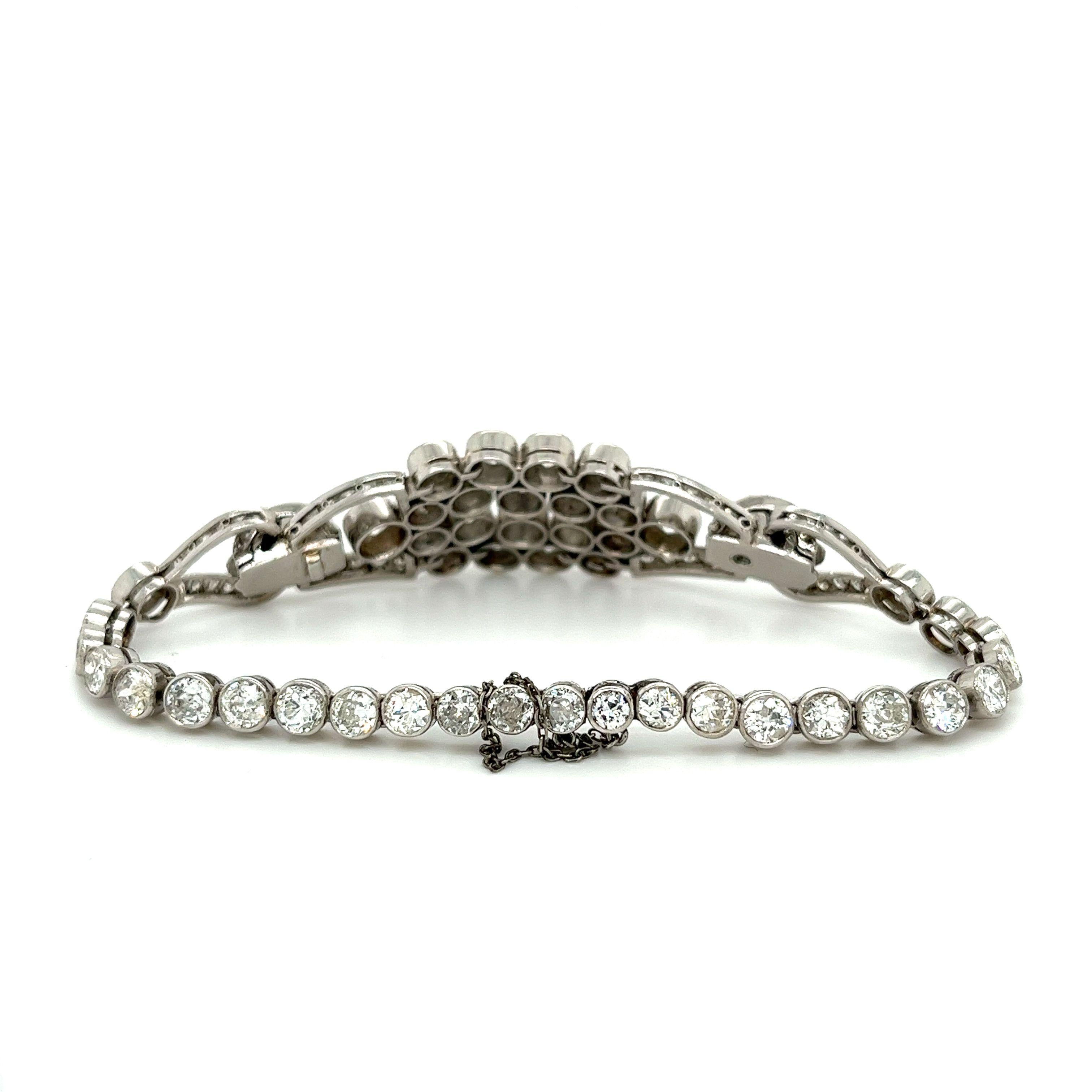 Armband aus Platin mit 20 Karat Diamanten im alten Euroschliff aus der edwardianischen Ära (Edwardian) im Angebot