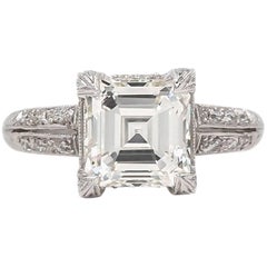 square cut engagement rings Edwardian Era 2.04 Carat Square Cut Diamond Engagement Ring