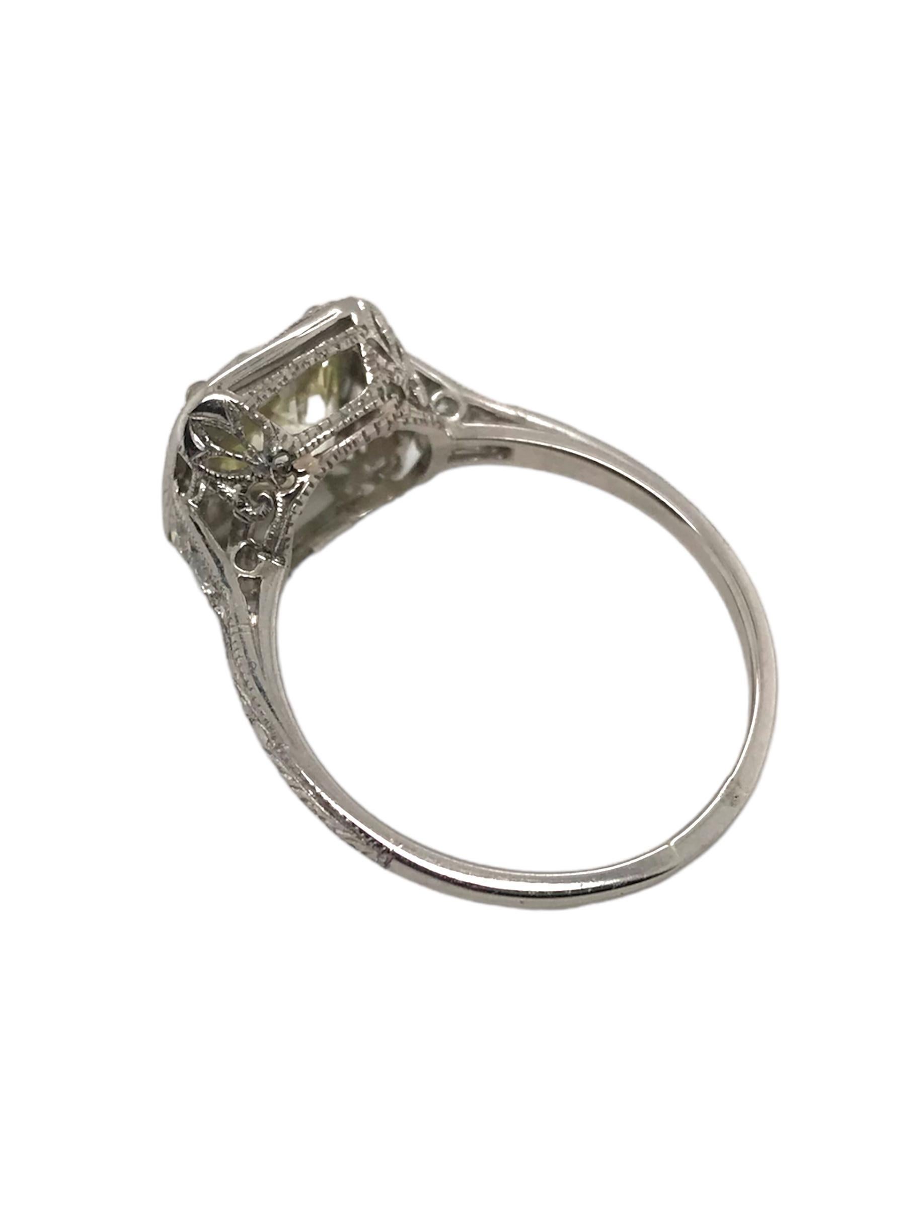 De las mujeres Anillo de compromiso de diamantes talla europea antigua de la época eduardiana de 2,09 quilates en venta