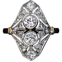 Edwardian Era Antique Diamond Platinum Gold Engagement Ring