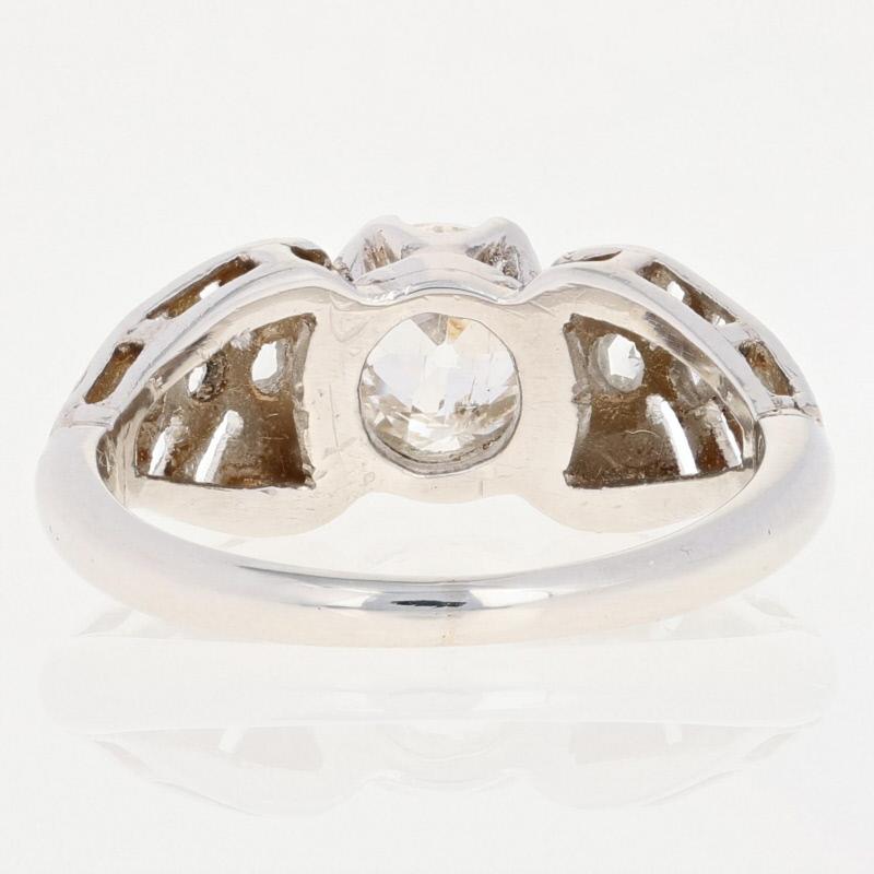 Women's Edwardian Era Diamond Engagement Ring, Platinum Euro Cut 1.01 Carat