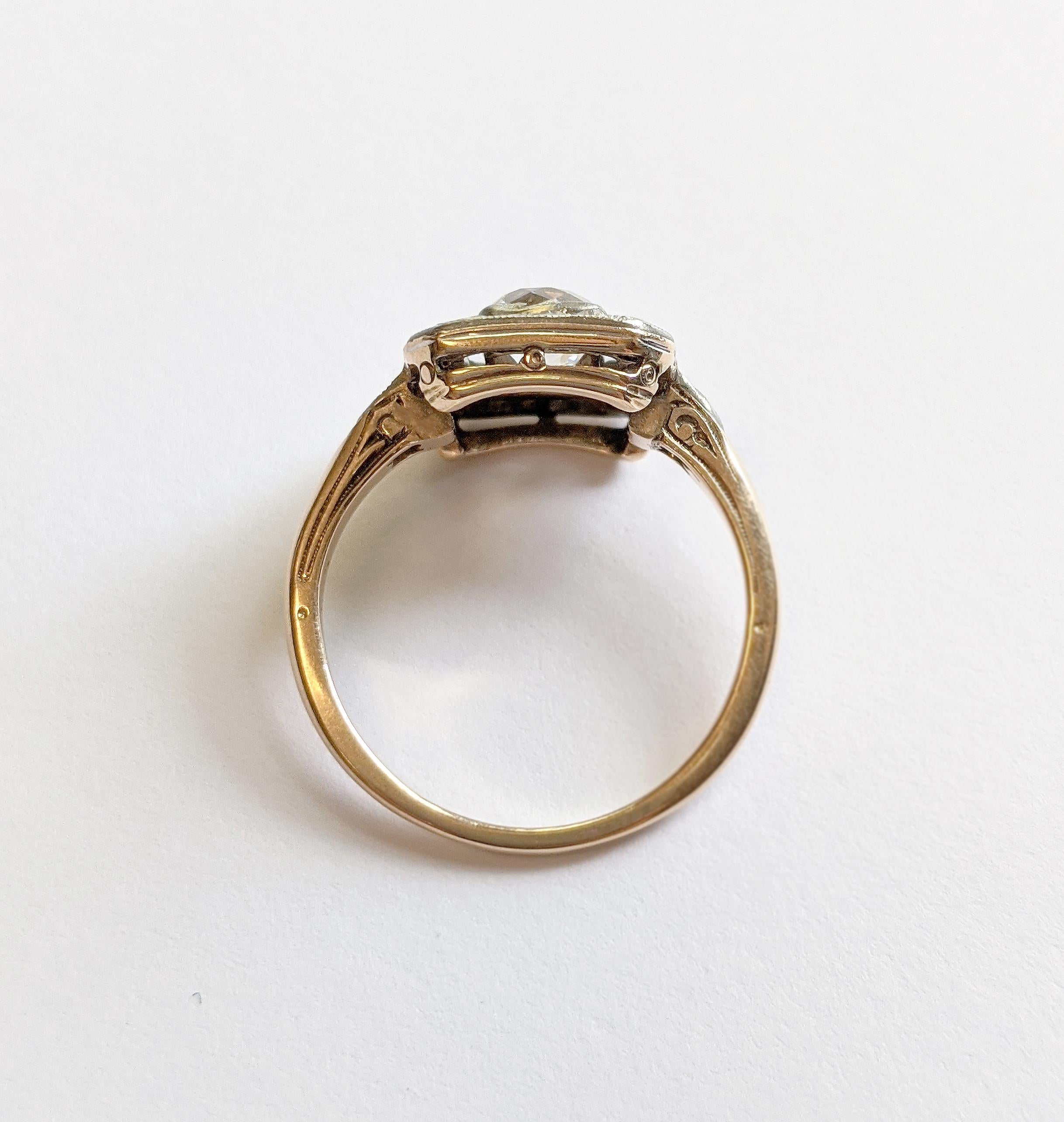 Edwardian Era Old Mine Cut Diamond Engagement Ring In Good Condition In NEW ORLEANS, LA