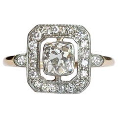 Verlobungsring mit Diamant im alteuropäischen Minenschliff aus der Edwardianischen Ära