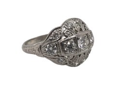 Edwardian Era Platinum 1.0CTW Diamond Cocktail Ring