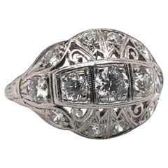 Edwardian Era Platinum 1.0CTW Diamond Cocktail Ring