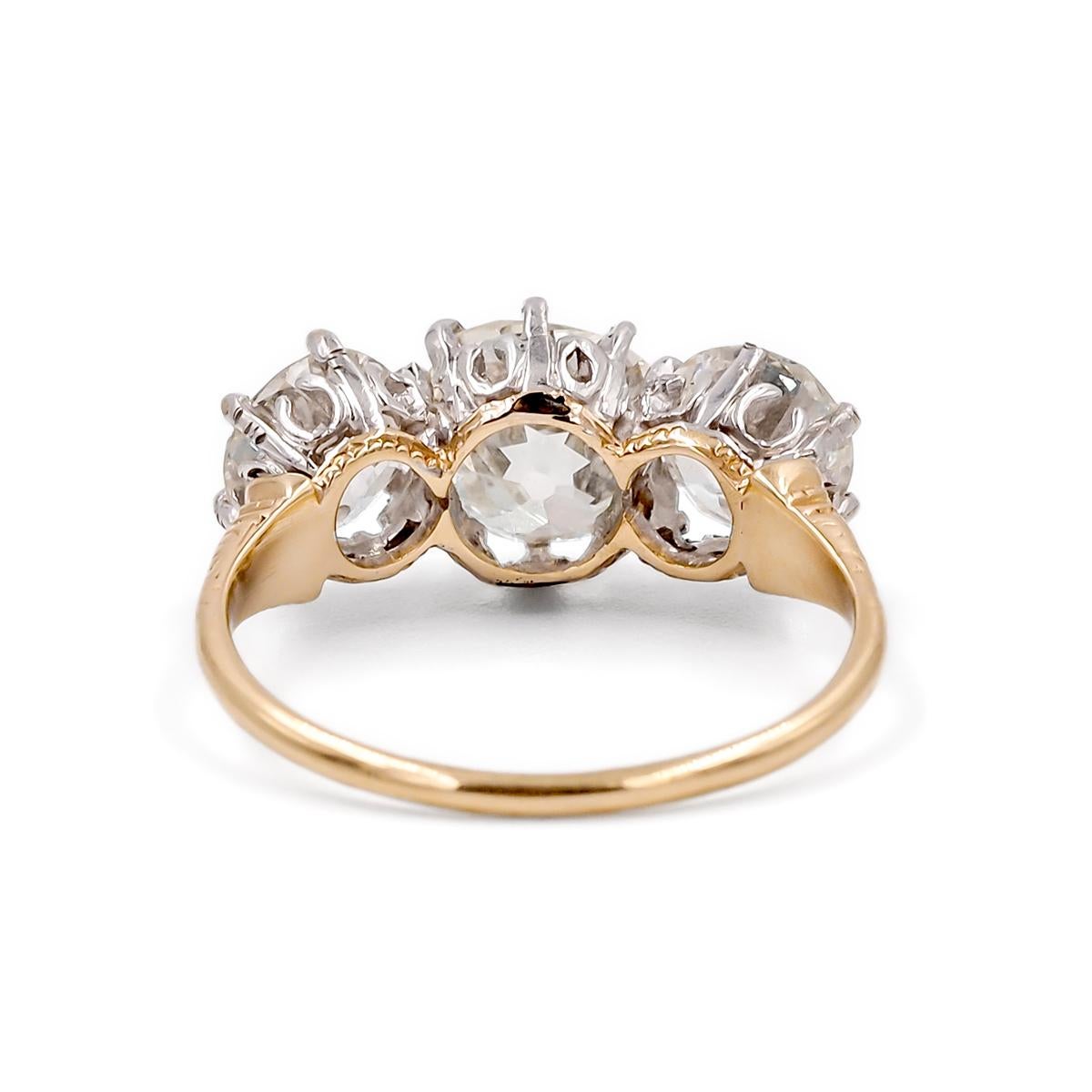 edwardian three stone diamond ring