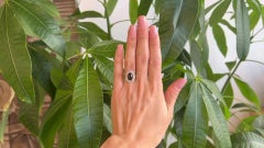 Antique Russian Sapphire Diamond Platinum 14k Rose Gold Cluster Ring