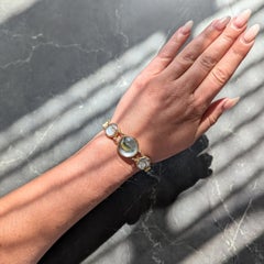 Bracelet « panier de pêche » antique en cristal d'Essex et quartz, en or 14 carats, de style édouardien