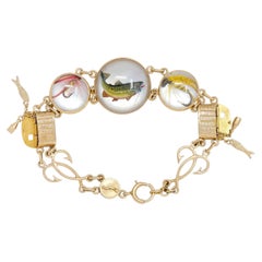 Bracelet « panier de pêche » antique en cristal d'Essex et quartz, en or 14 carats, de style édouardien
