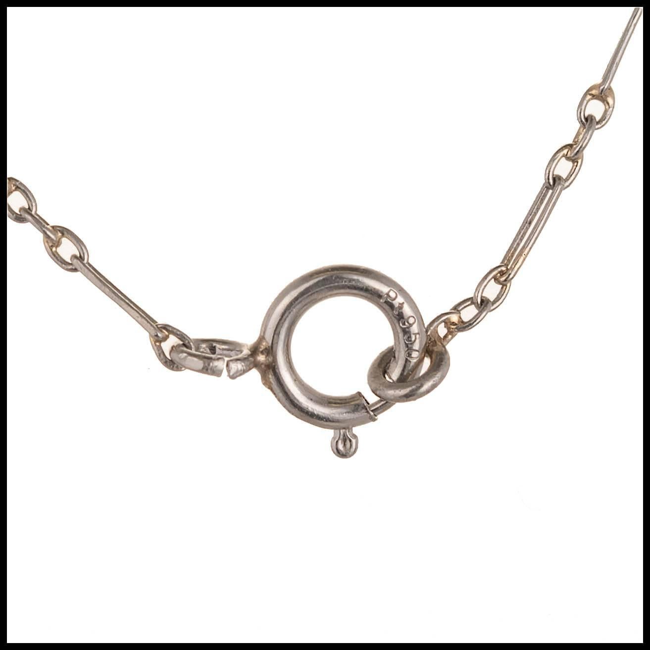 Women's Edwardian European Rose-Cut Diamond Platinum Gold Pendant Necklace