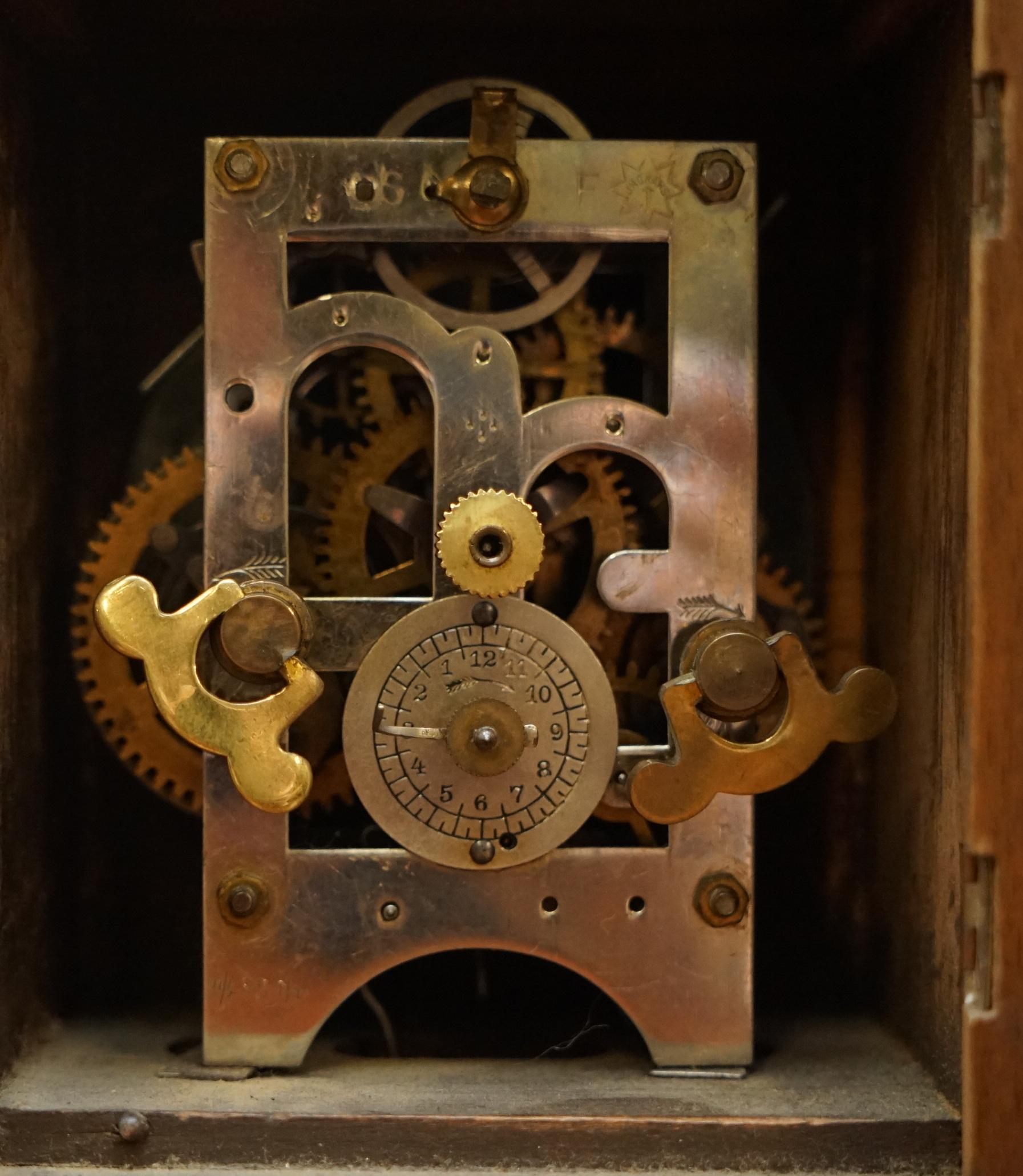 Edwardian F Ughans J Mantle Alarm Clock Oak Framed for Restoration 7