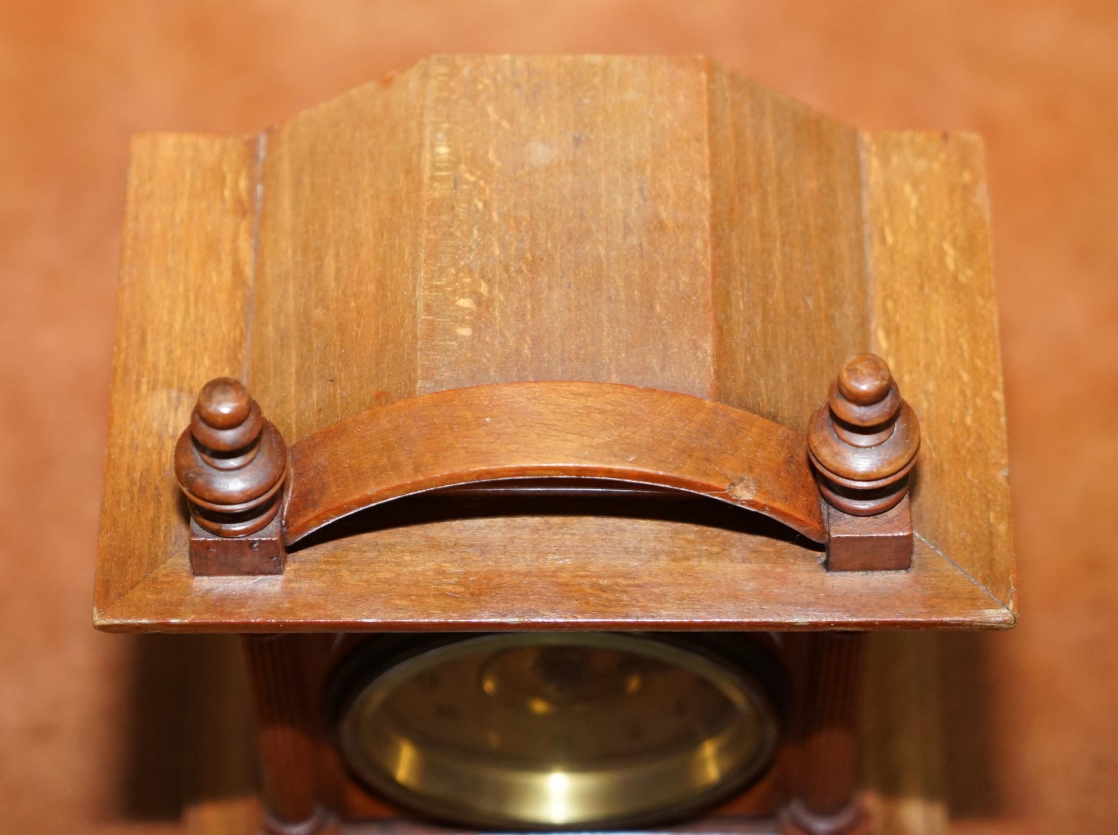 Hand-Crafted Edwardian F Ughans J Mantle Alarm Clock Oak Framed for Restoration