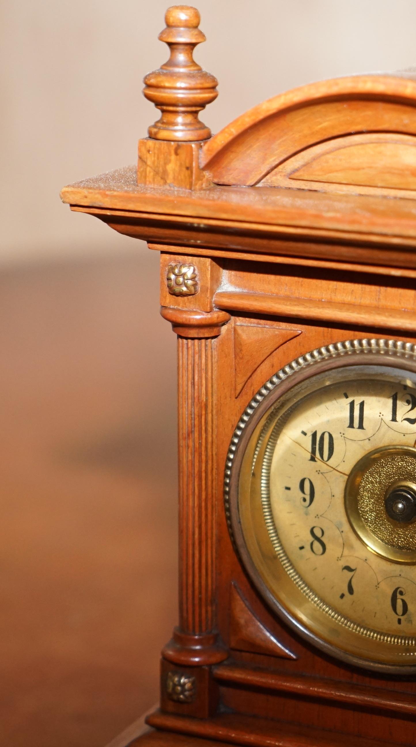 Edwardian F Ughans J Mantle Alarm Clock Oak Framed for Restoration 1