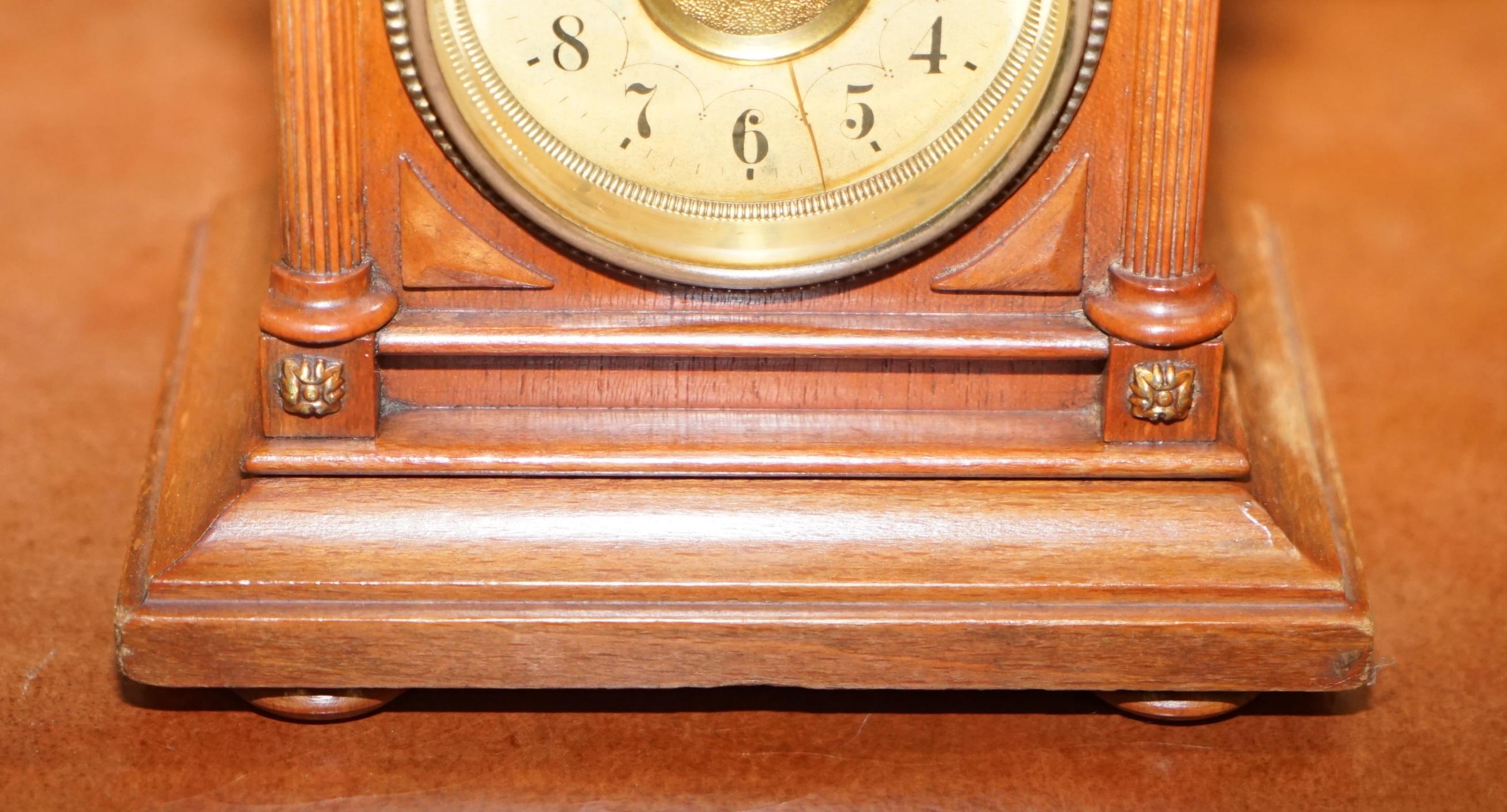 Edwardian F Ughans J Mantle Alarm Clock Oak Framed for Restoration 2