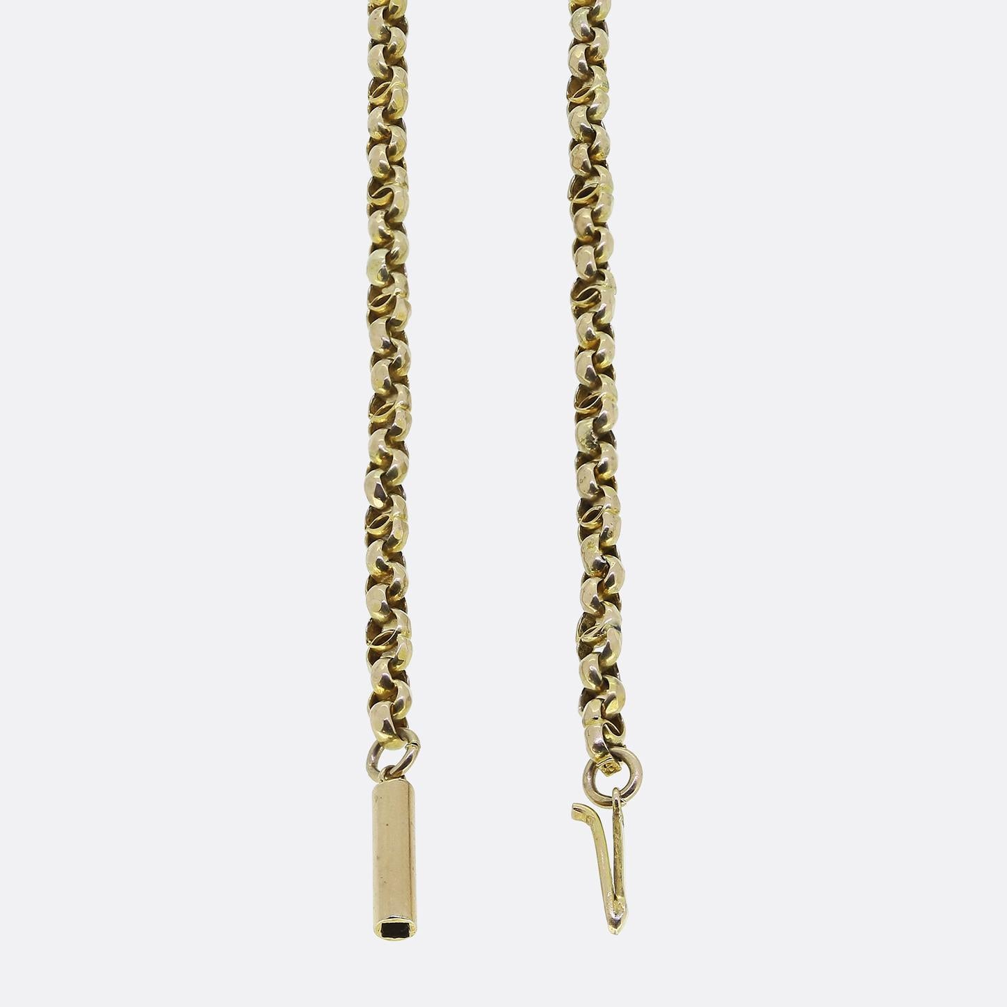 Edwardian Faceted Belcher Chain In Good Condition For Sale In London, GB